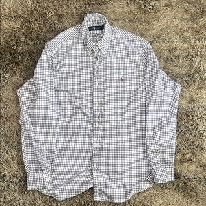 Polo by Ralph Lauren White and Navy Checked Button-Down Shirt